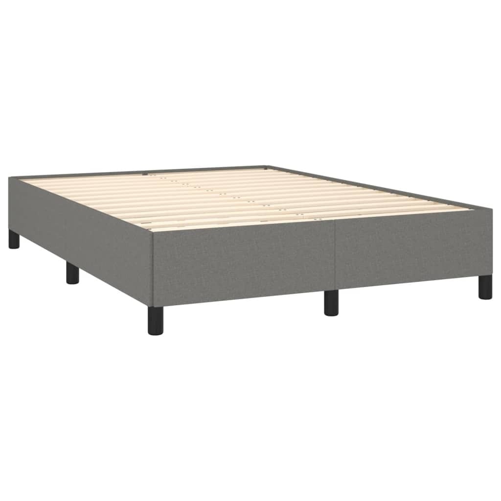 Bed Frame without Mattress Dark Gray 59.8"x79.9" Queen Fabric - Image 4