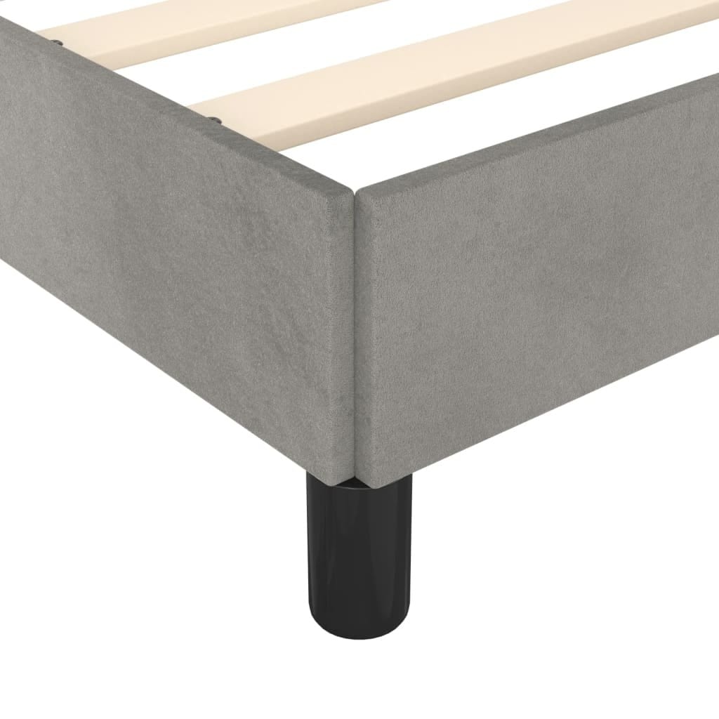Bed Frame without Mattress Light Gray 76"x79.9" King Velvet - Image 7