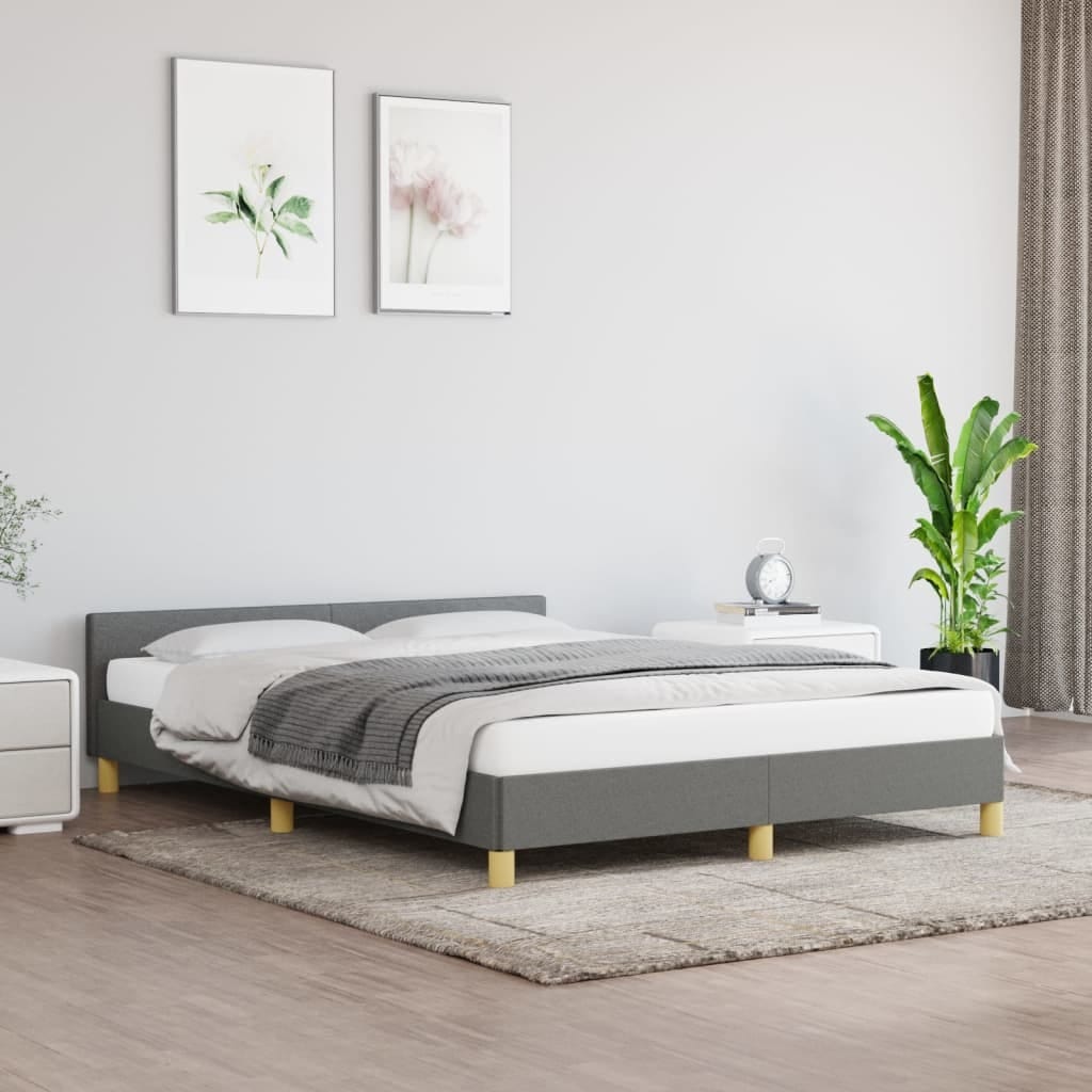 Bed Frame With Headboard Dark Gray