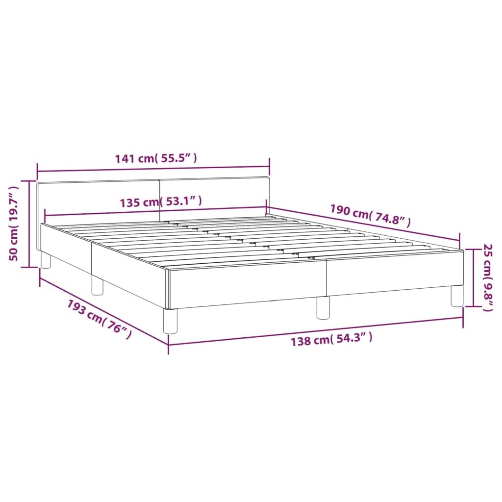 Bed Frame With Headboard Dark Gray