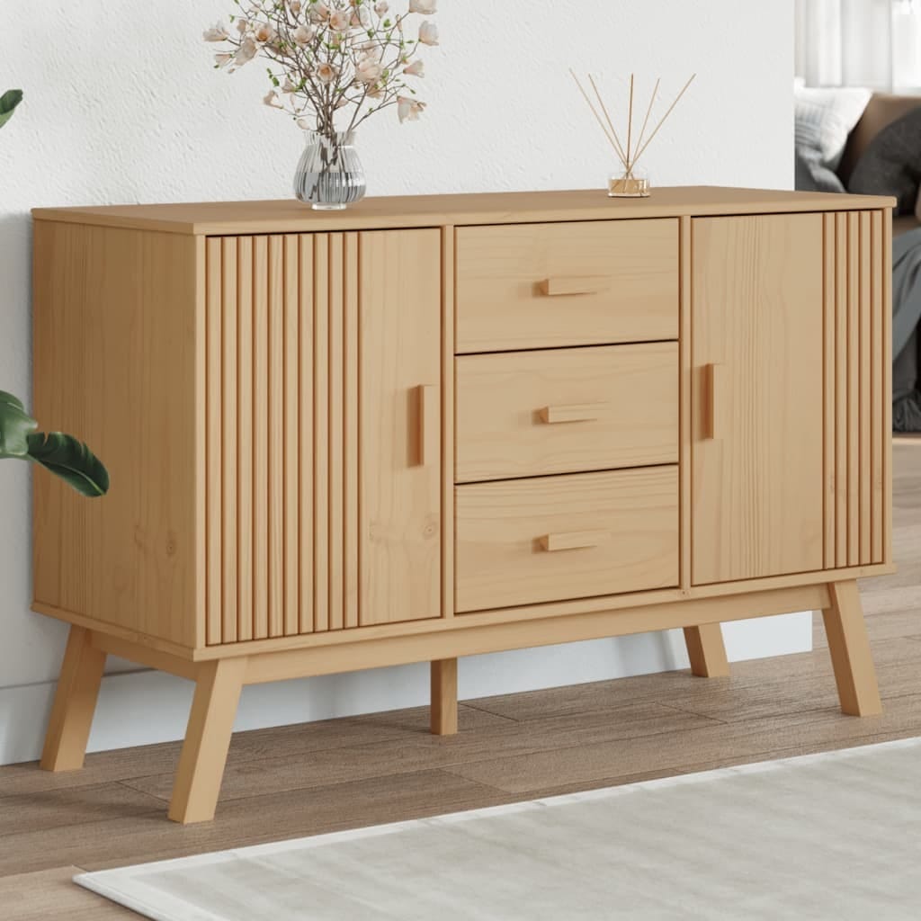 Sideboard OLDEN Brown 44.9"x16.9"x28.9" Solid Wood Pine