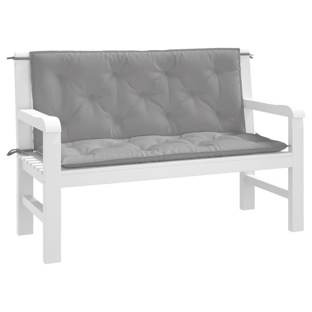 Garden Bench Cushions 2pcs Gray 47.2"x19.7"x2.8" Oxford Fabric - Image 3