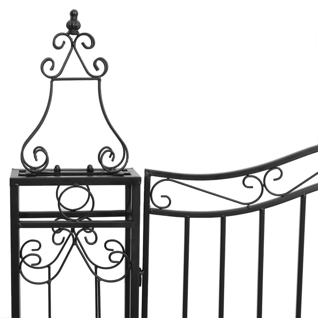Garden Gate Black 47.6"x3.1"x78.7" Wrought Iron