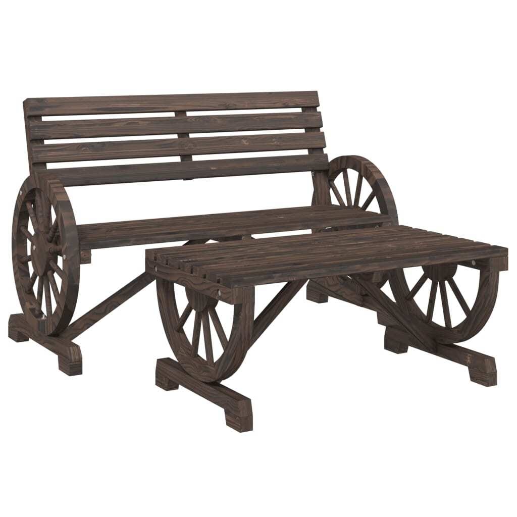 2 Piece Patio Lounge Set Solid Wood Fir - Image 2