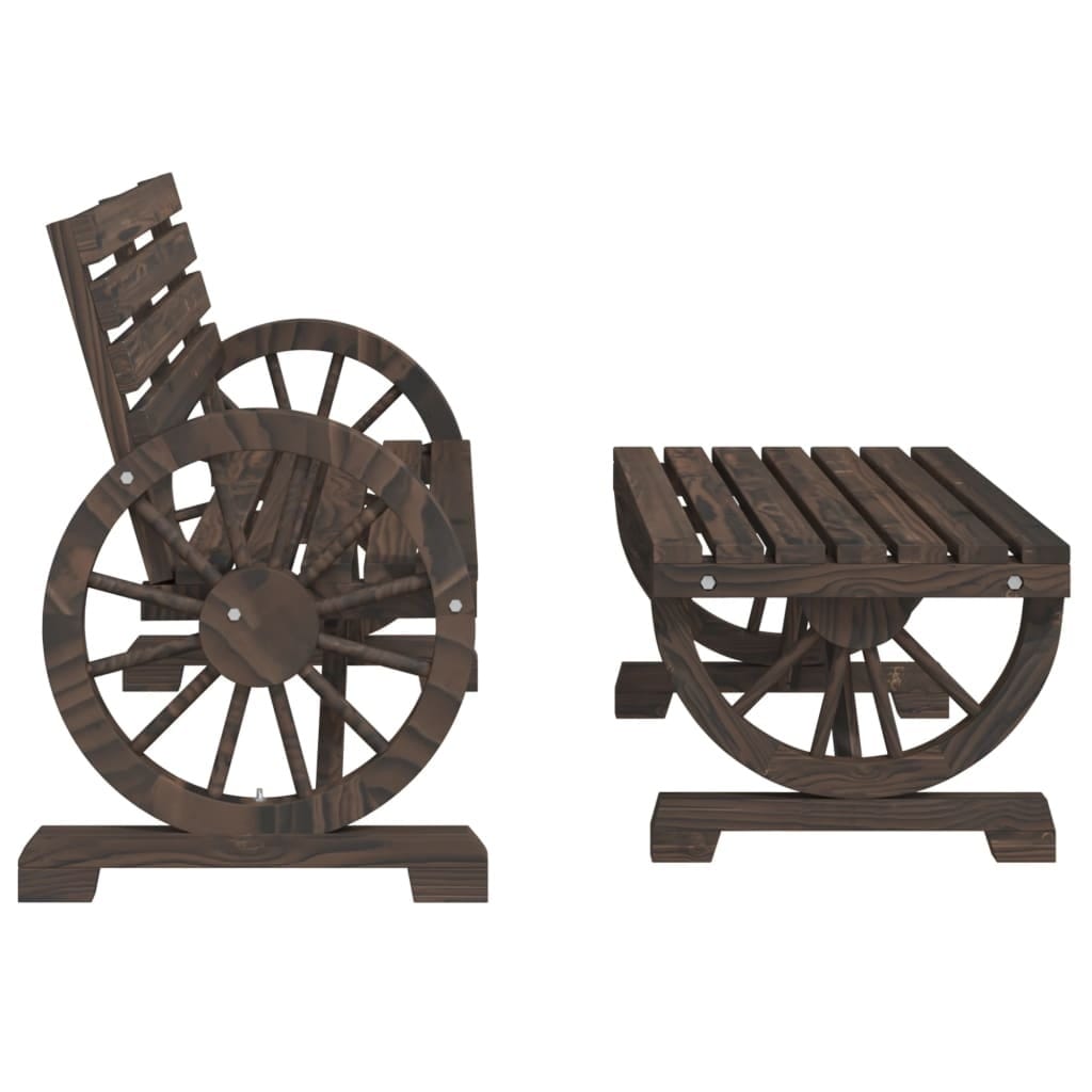 2 Piece Patio Lounge Set Solid Wood Fir - Image 4