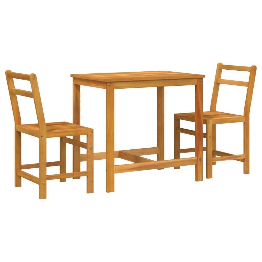 3 Piece Balcony Set Solid Wood Acacia - Image 2