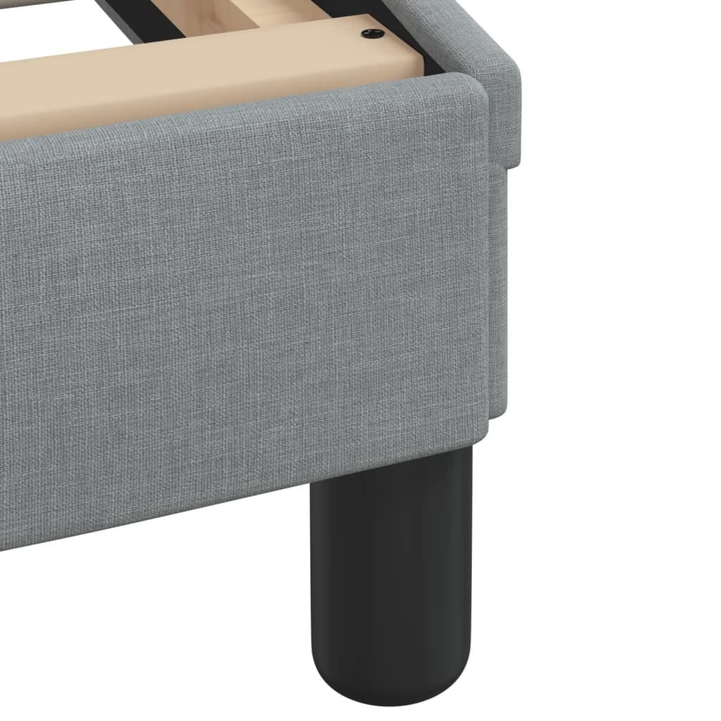 Bed Frame "Dover" Light Gray 59.8"x79.9" Fabric - Image 7