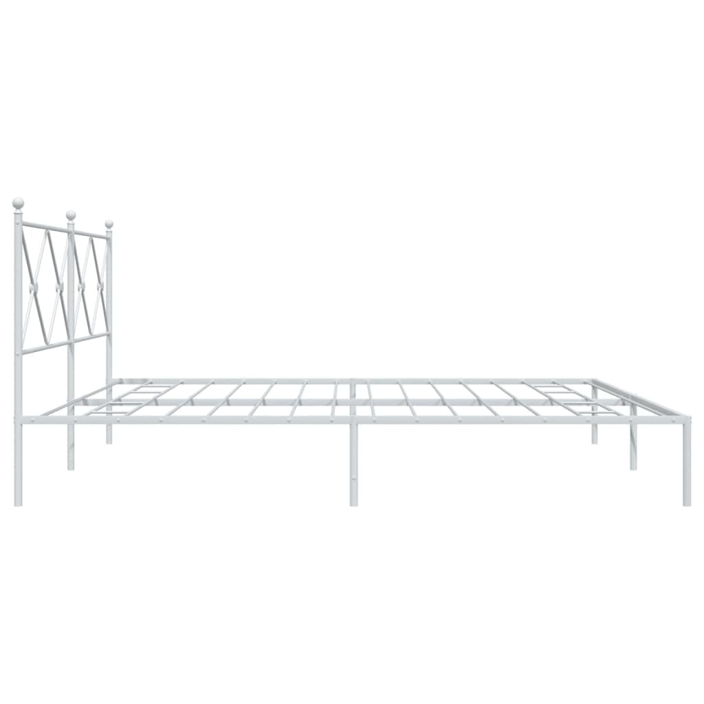 Metal Bed Frame without Mattress with Headboard White 76"x79.9 - Image 5