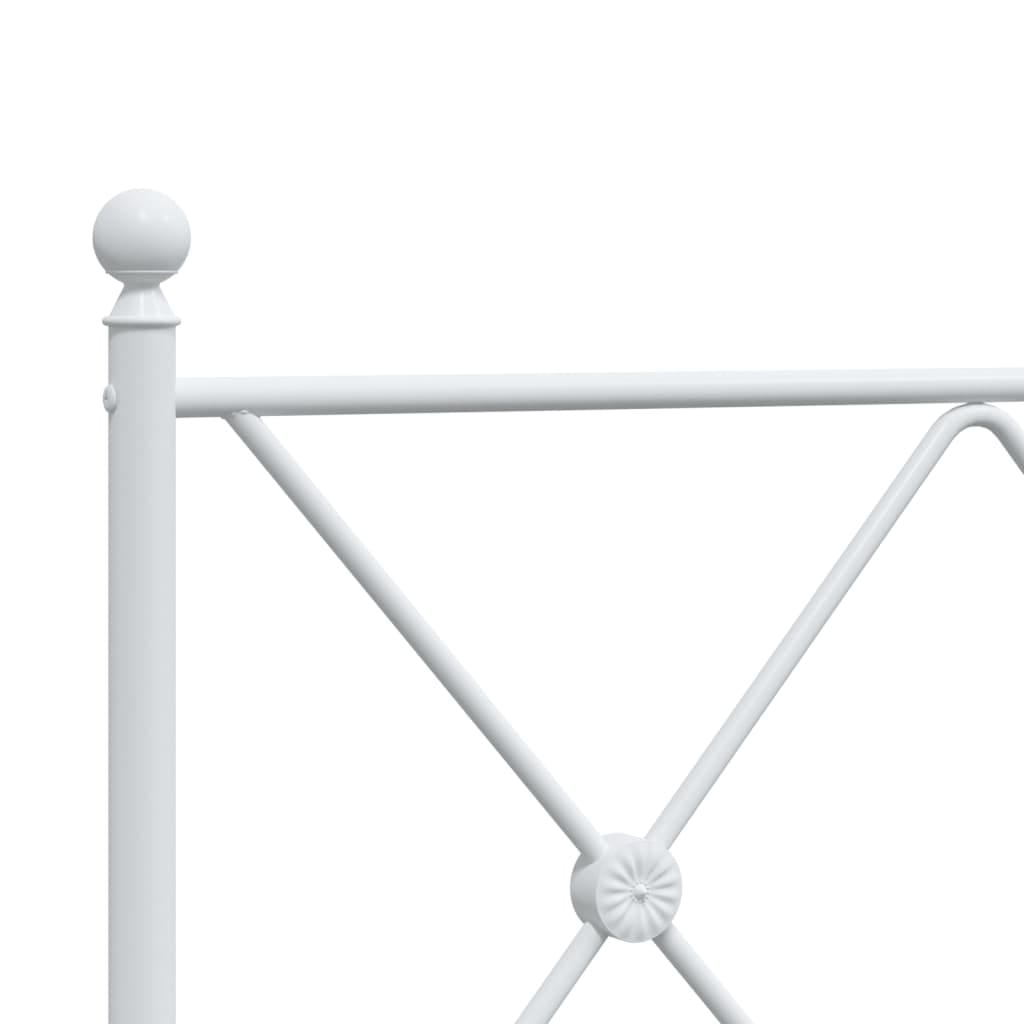 Metal Bed Frame without Mattress with Headboard White 76"x79.9 - Image 7