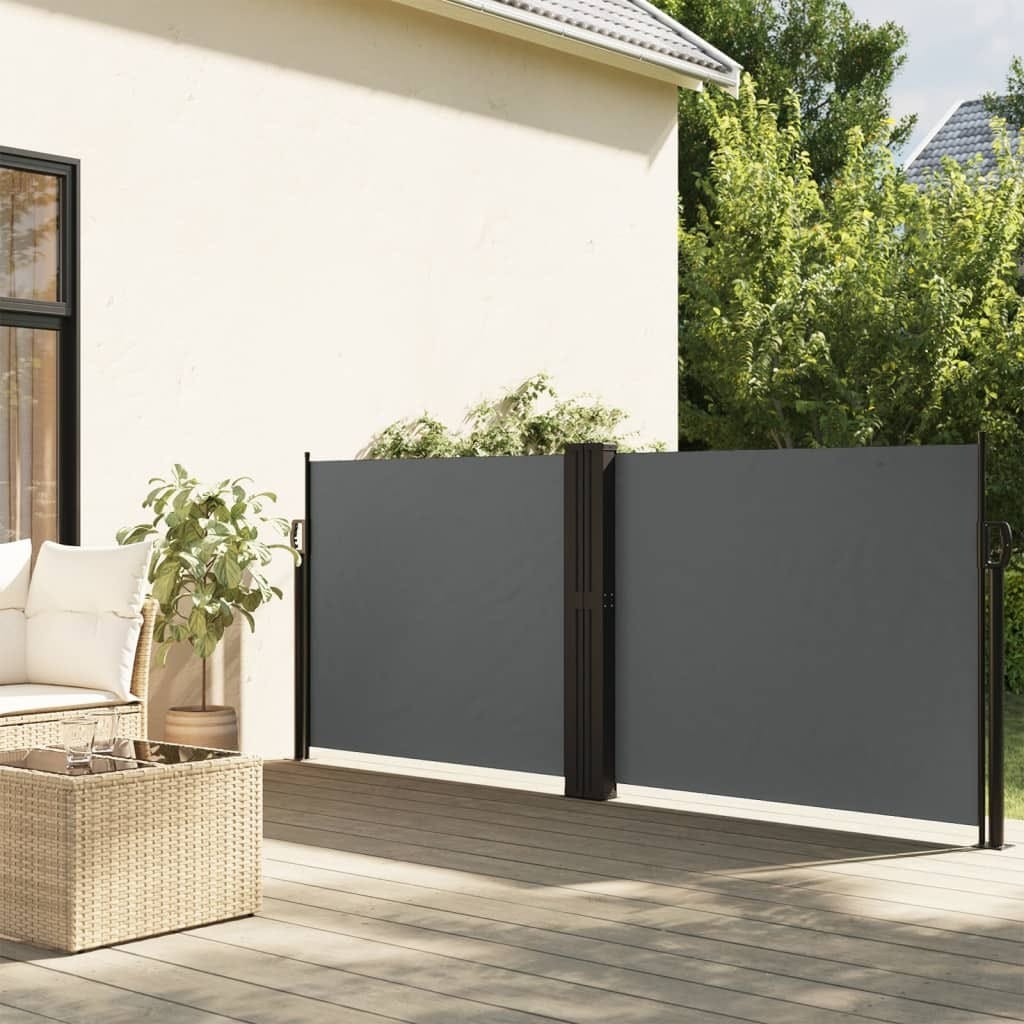 Retractable Side Awning Anthracite 55.1"x472.4