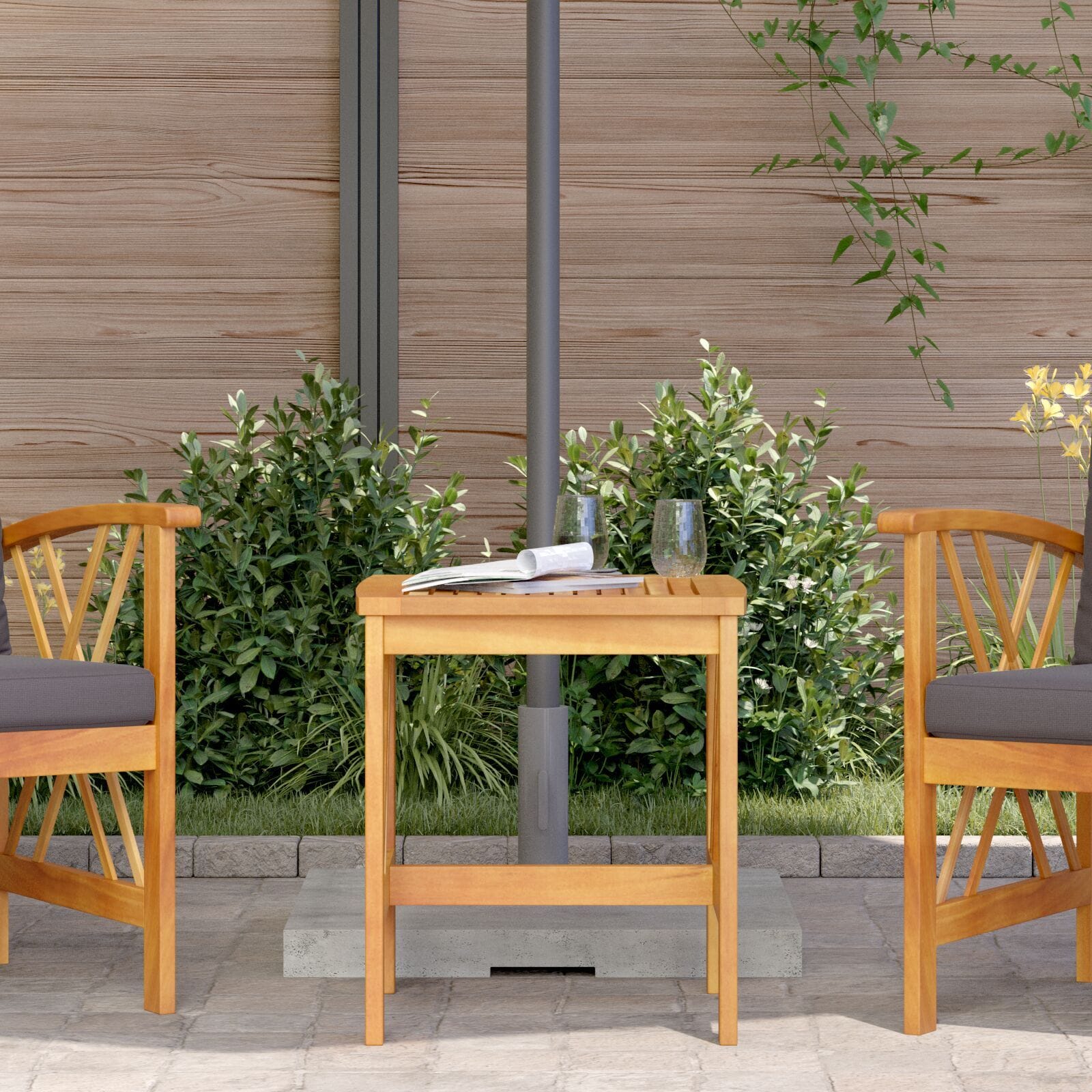 Side Table Brown Solid Acacia wood
