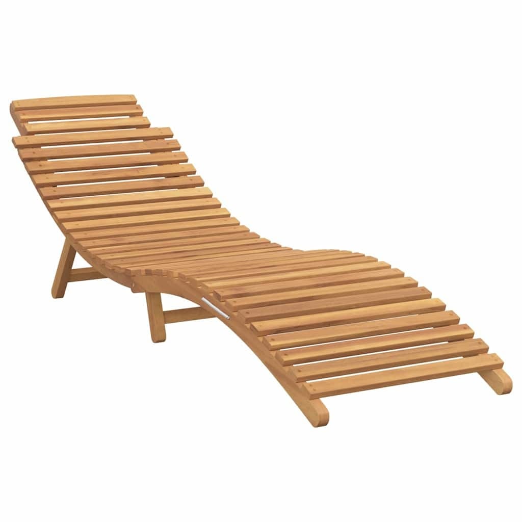 Sun Lounger Solid Teak Wood Brown - Image 2