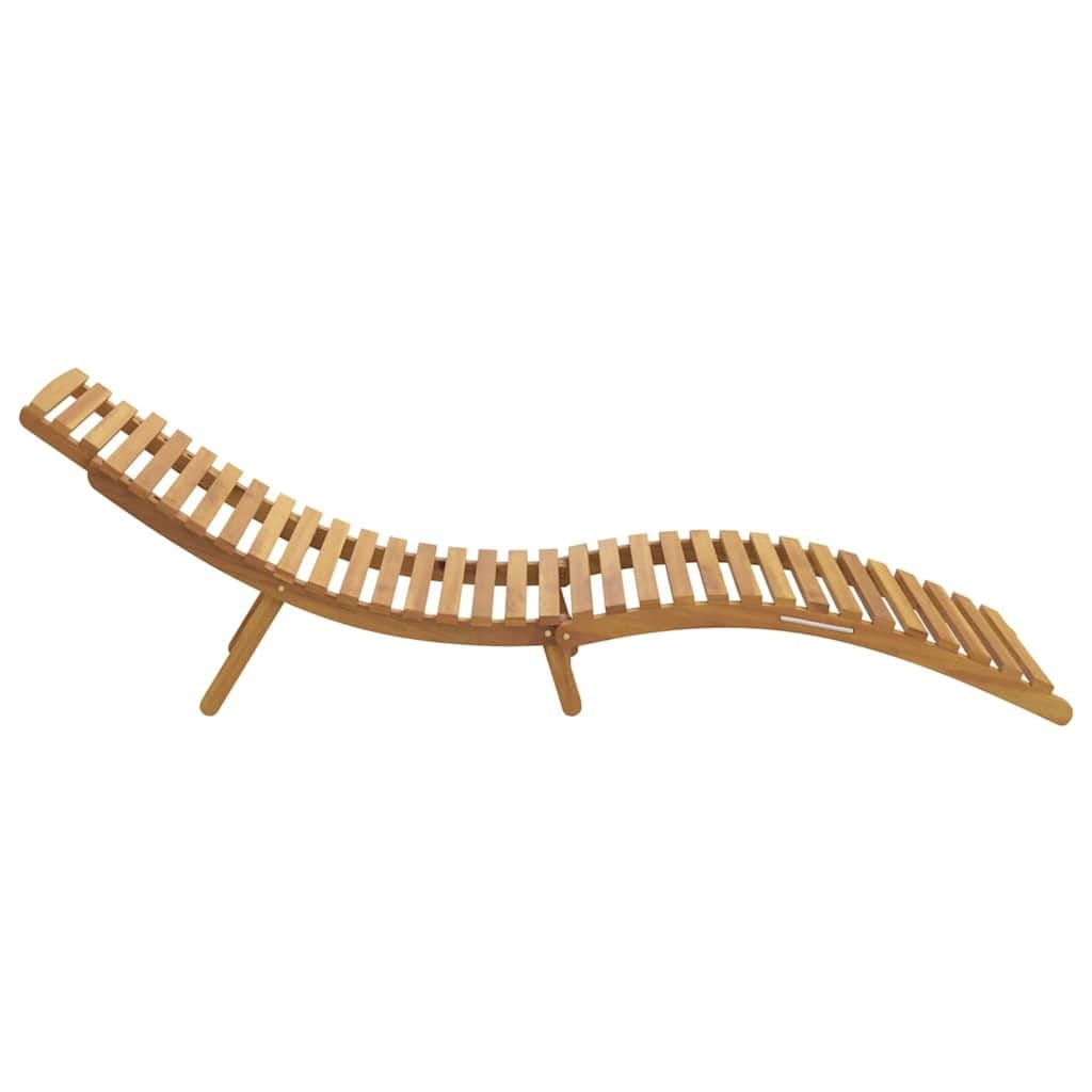Sun Lounger Solid Teak Wood Brown - Image 5