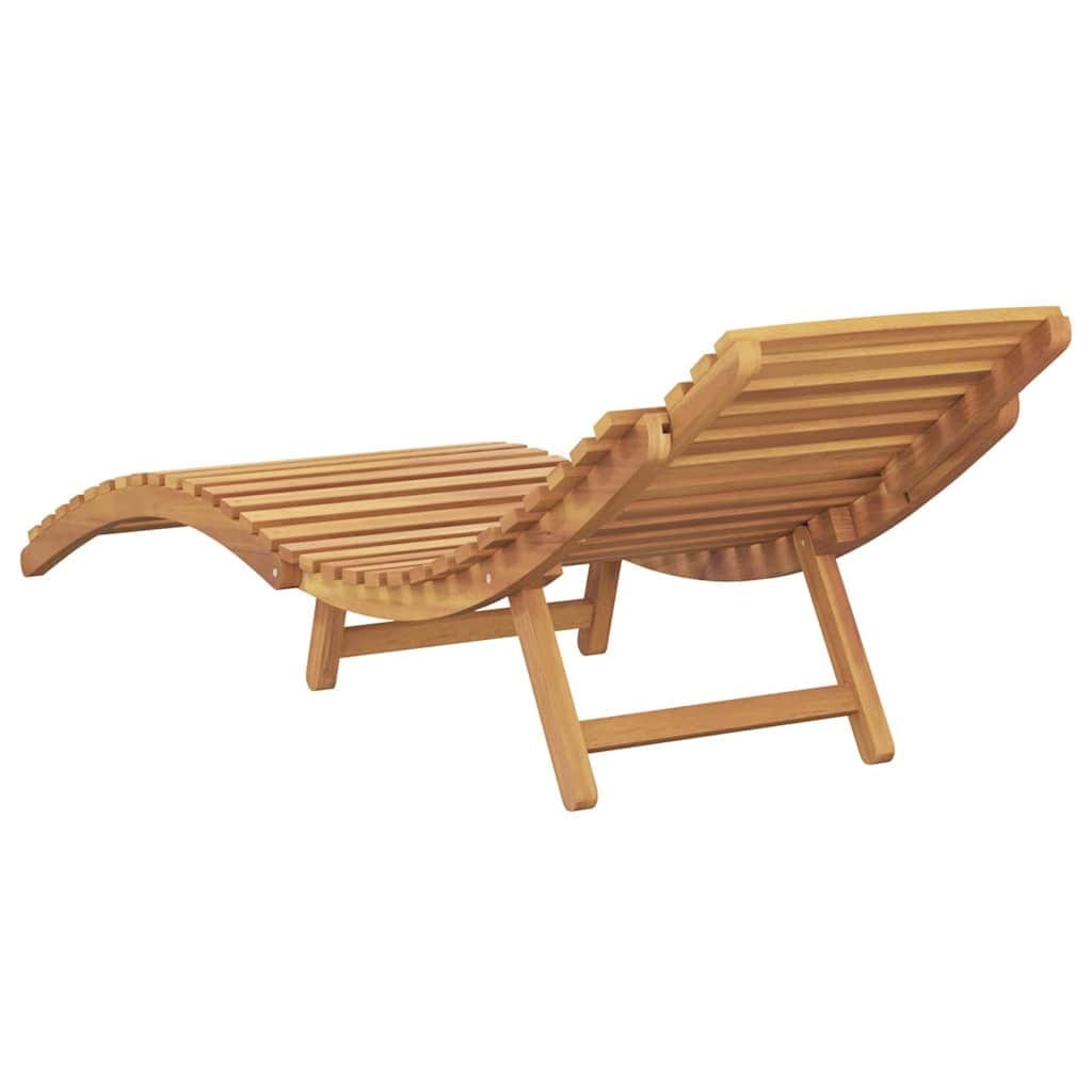 Sun Lounger Solid Teak Wood Brown - Image 6