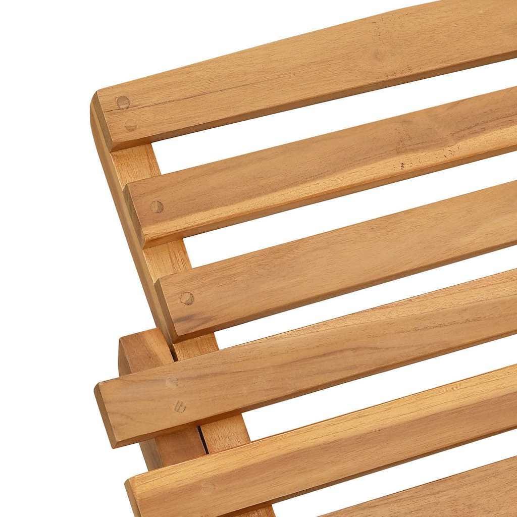Sun Lounger Solid Teak Wood Brown - Image 7