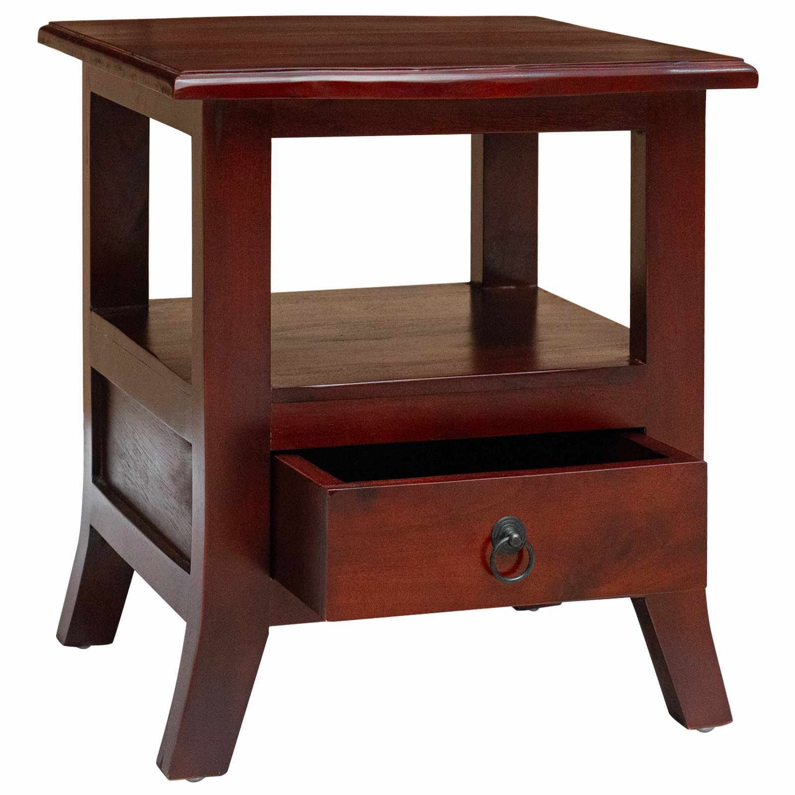 Bedside Cabinet with Drawer Brown 15.75 x 15.75 x 17.91 in - Image 4