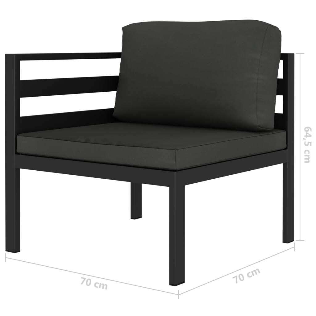 Sectional Corner Sofa 1 pc with Cushions Aluminum Anthracite - Image 7