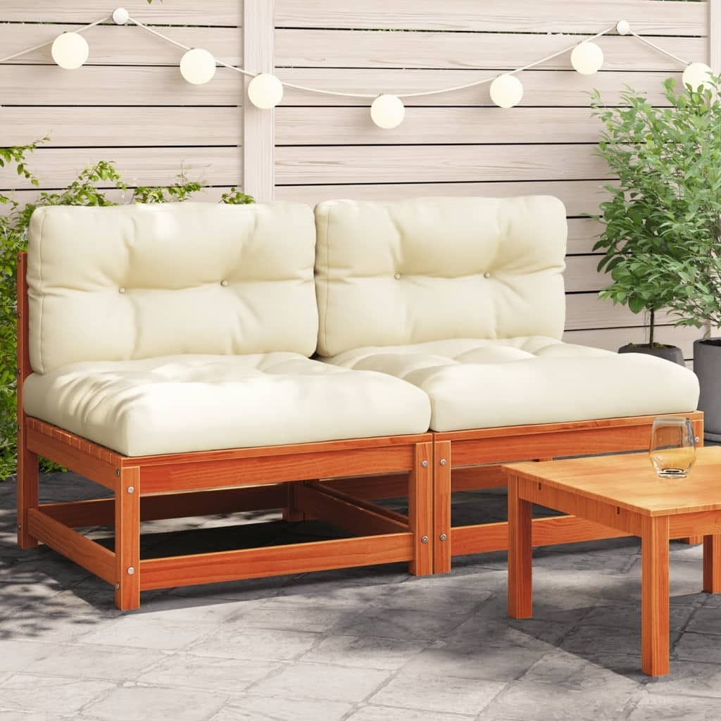  Garden Sofa Set of 2 Wax brown, Cream