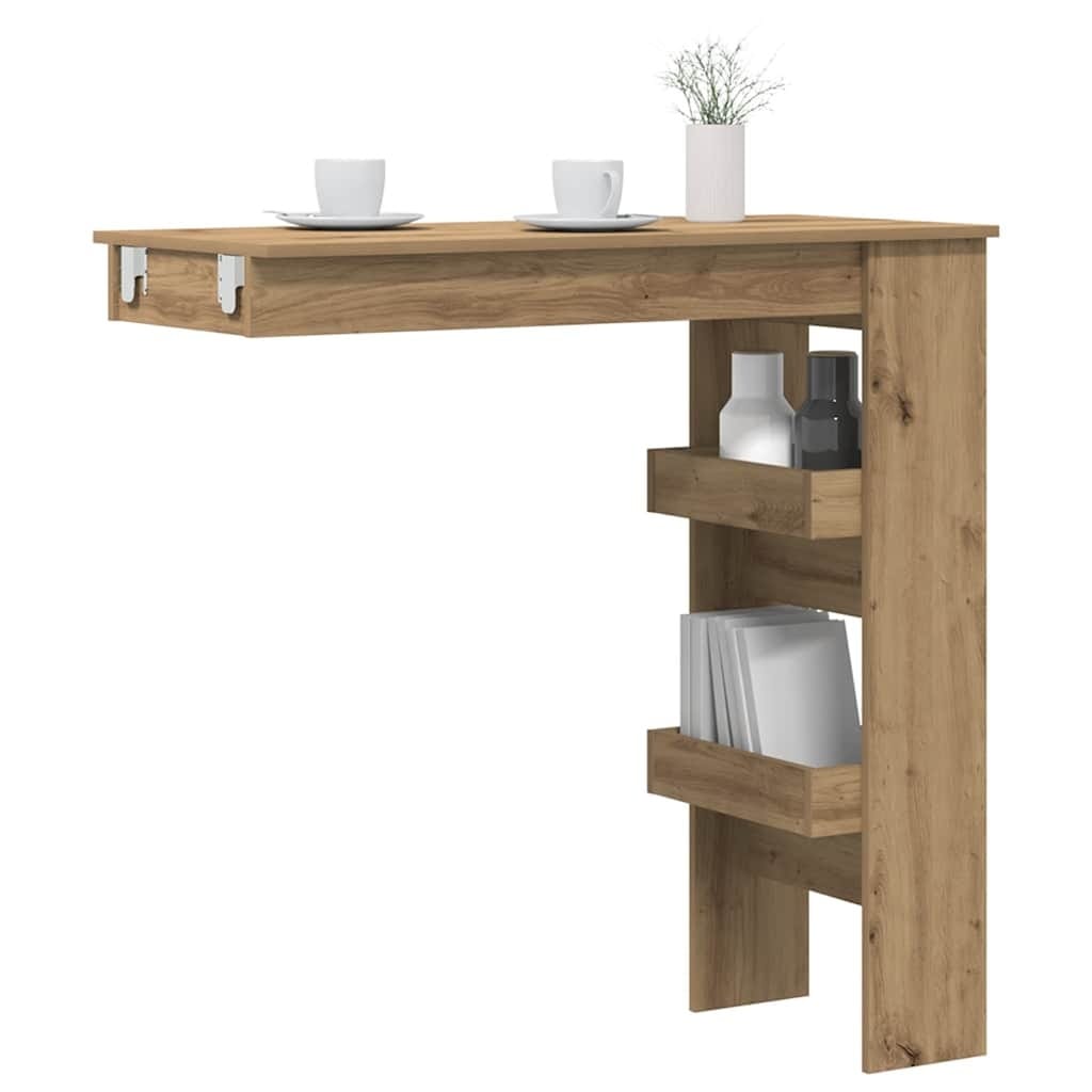 Wall Bar Table Artisan Oak 40.2"x17.7"x40.7" Engineered Wood