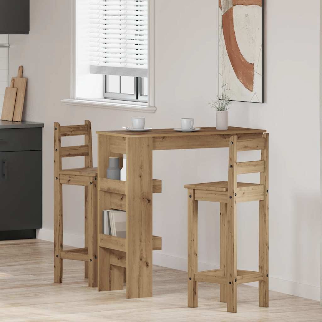 Wall Bar Table Artisan Oak 40.2"x17.7"x40.7" Engineered Wood - Image 3