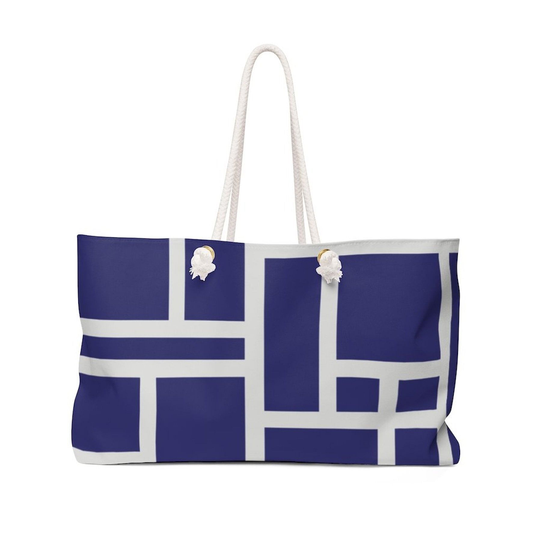 Weekender Tote Bag Blue Colorblock