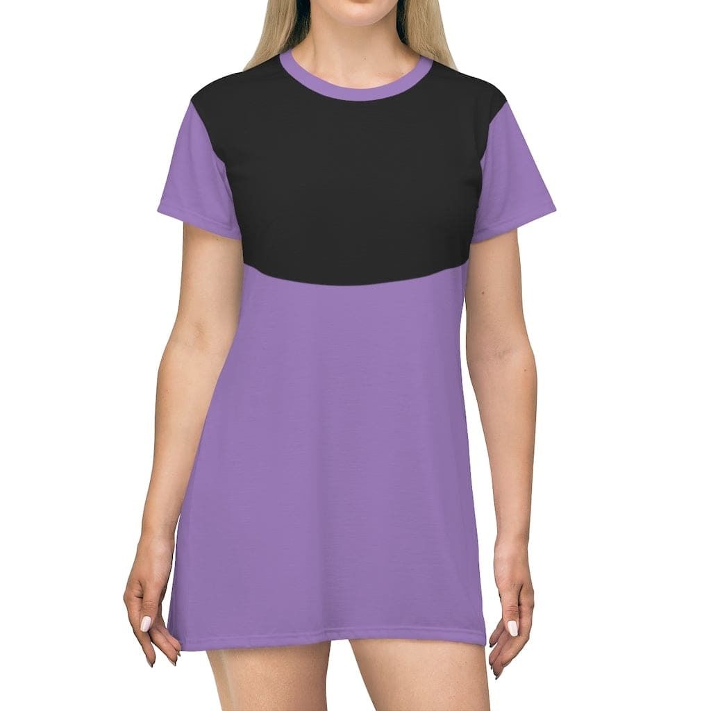 Womens TShirt Dress Curve Black Lavender Purple