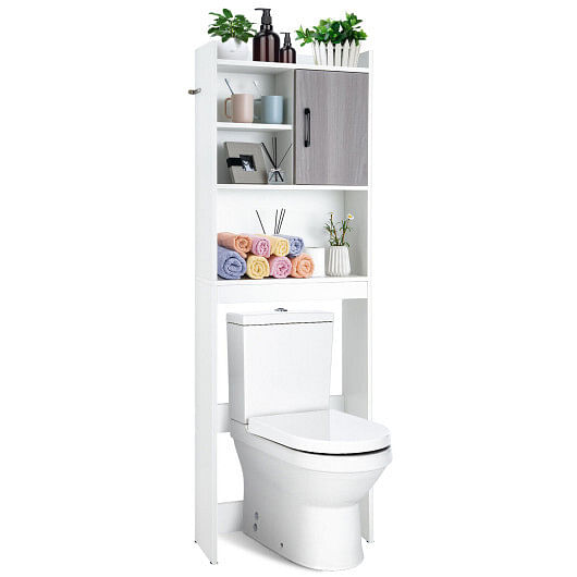 4-Tier Space-saving Toilet Sorage Cabinet with Open Shelves