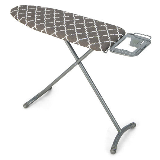 44 x 14 Inch Foldable Ironing Board with Iron Rest Extra Cotton Cover-White