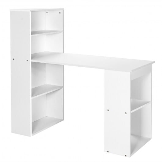 Computer Desk Writing Workstation Office with 6-Tier Storage Shelves-Black - Image 6