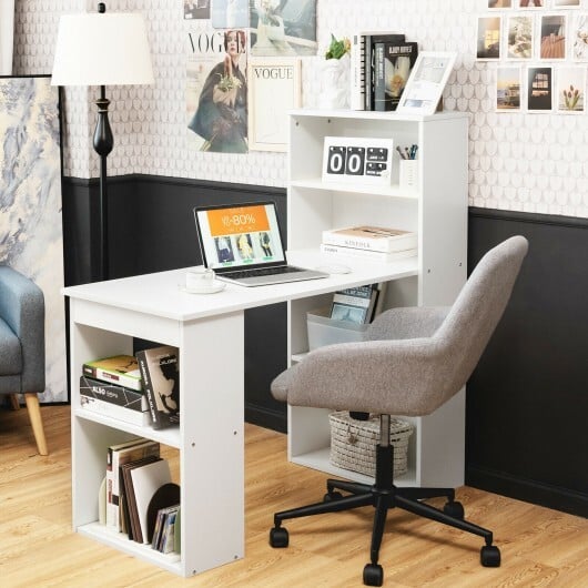 Computer Desk Writing Workstation Office with 6-Tier Storage Shelves-Black - Image 7
