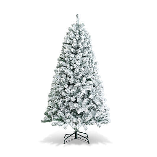 9 Feet Artificial Christmas Tree with Premium Snow Flocked Hinged