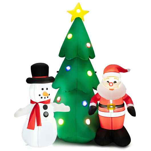 6 Feet Tall Lighted Inflatable Christmas Decoration Santa Cl