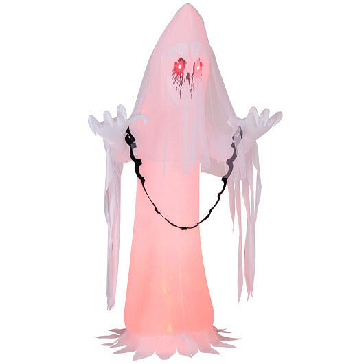 8 Feet Halloween Inflatable Haunting Ghost Bride with Flame LED Light