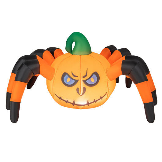 5 Feet Halloween Inflatable Pumpkin Spider with Built-in LED Light