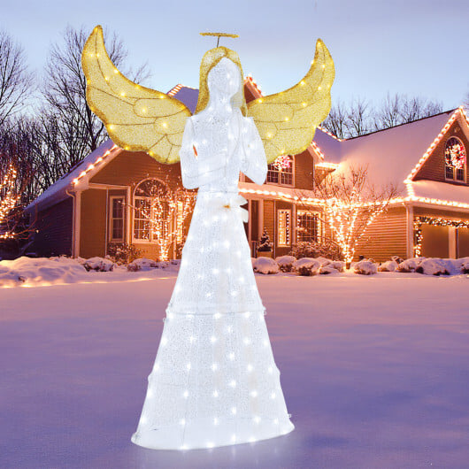 5 ft Festive Pre-Lit Angel with Halo and 150 LED Lights - Image 3
