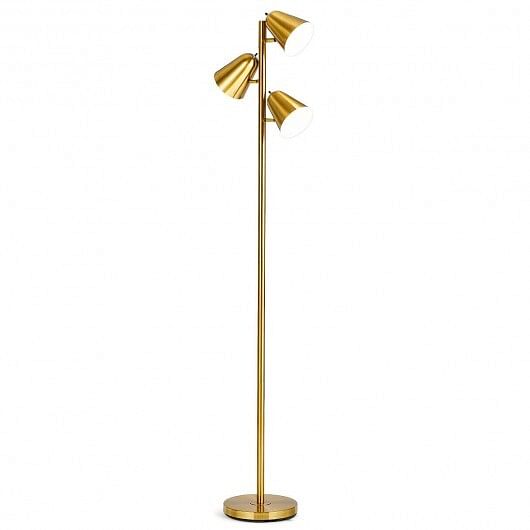 64 Inch 3-Light LED Floor Lamp Reading Light for Living Room Bedroom-Golden