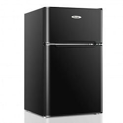 Category: Dropship Home Improvement, SKU #EP24877, Title: 3.3 Cubic Feet Compact Refrigerator with Freezer 2 Reversible Door Mini Fridge-Black