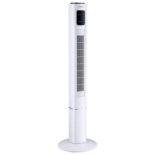 Portable 48 Inch Oscillating Standing Bladeless Tower Fans with 3 Speeds Remote Control-White