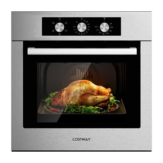 24 Inch Single Wall Oven 2.47Cu.ft with 5 Cooking Modes-Silver