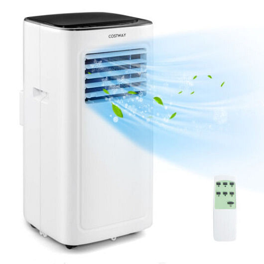 3-in-1 9000 BTU Air Conditioner with Dehumidifier and 24H Timer-White