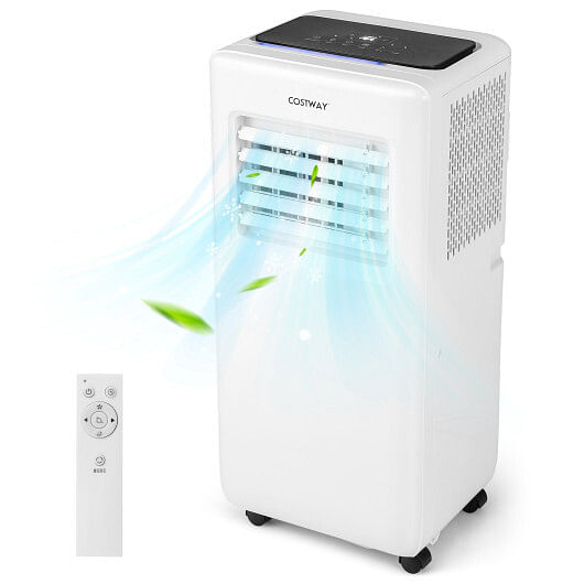 8000 BTU Portable Air Conditioner with Remote Control and LED Digital Display-White