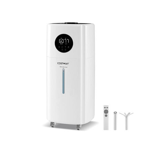 5.5Gal Humidifier with 360?° Nozzles and Wheels for Large Room-White