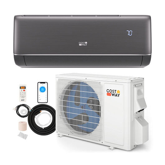 9100 BTU 20.5 SEER2 115V WiFi Enabled Mini Split AC Compatible with Alexa Gray