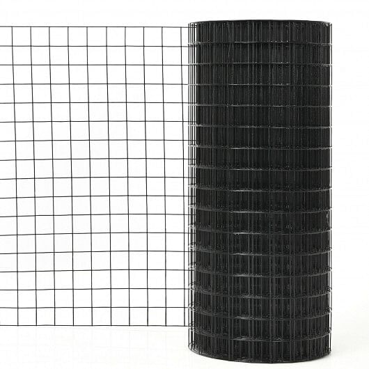 24 x 50 Inch Hardware Cloth 16 Gauge Black Vinyl Coated Welded Wire Mesh 1.5 Inch