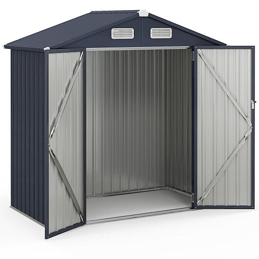 6 x 4/10 x 8 Feet Outdoor Galvanized Steel Storage Shed without Floor Base-6 x 4 ft