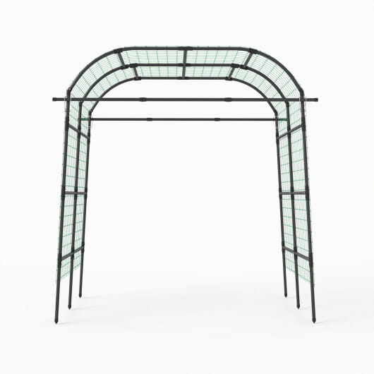 7.5 FT Tall Metal Garden Arch Trellis for Climbing Plants Outdoor-Black - Image 4