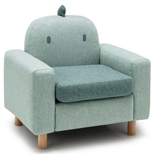 Kids Sofa with Armrest and Thick Cushion-Gray