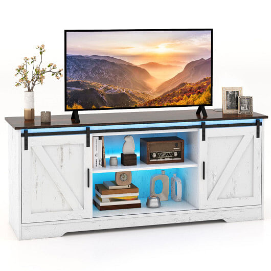 TV Stand for 65″ TVs Media Console Table for Living Room-White