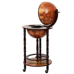 Category: Dropship Wine Making, SKU #HW47195, Title: 16th Century Wood Globe Wine Bar Stand