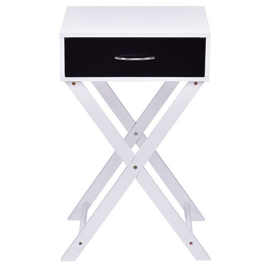 Modern X-Shape Accent Side End Table-Black